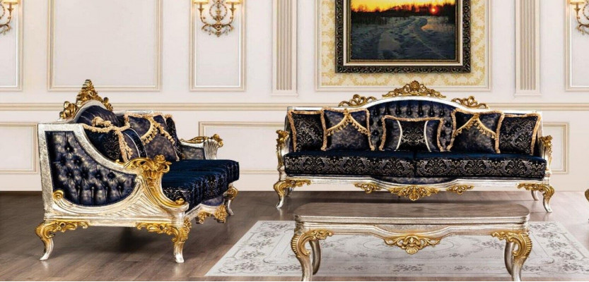 Luxurious Sofa Set 3+3 Seat Sofas Armchair Set Baroque Style 2-piece Classical