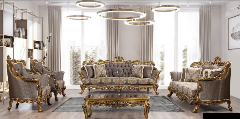 Luxury Sofa Set 5-piece Sofa Suite 3+3+1+1 Seater Coffee Table Sofa Sofas Armchair