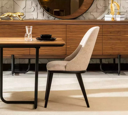 Design dining table with 4 chairs, dining room set, dining furniture, wood, 5-piece set