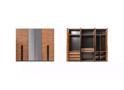 Wardrobe Brown Wood Furniture Design Luxury Bedroom Closet