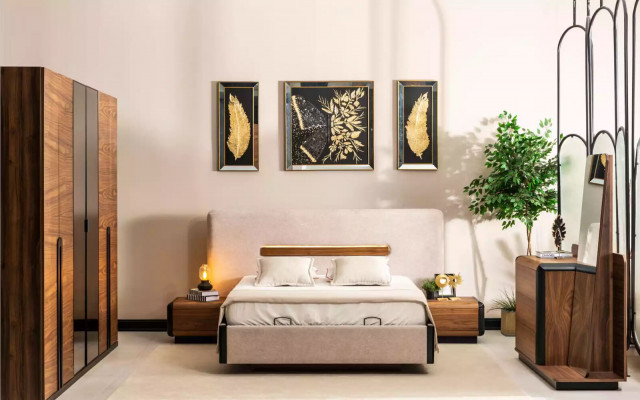 Bed Furniture Design Beds Double Bed Luxury Bedroom Fabric Wood New