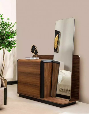 Beautiful modern dresser with mirror in elegant brown