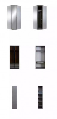 Corner wardrobe closet luxury wood design furniture bedroom gray