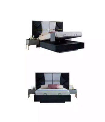 Beautiful sleep set with dark gray tones with golden accents