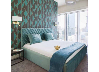 Double design bed modern hotel textile luxury sleeping room beds bed frame