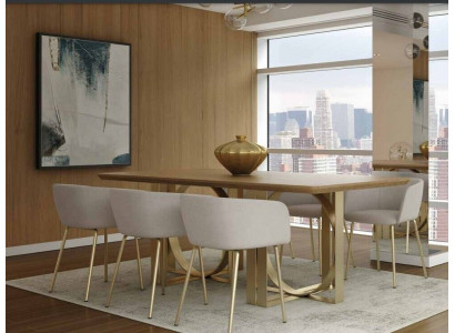Chairs Armchair Dining chair Dining room Chair Fabric Backrest Wood Luxury Seat New