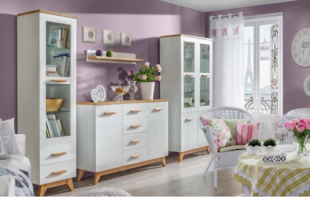 Living room set display cabinet, chest of drawers, wall shelf, living room walls, chests of drawers