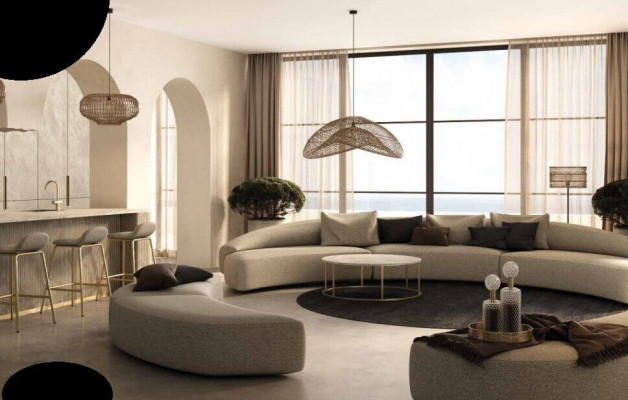 Sectional U-shape XXL sofas living area sofa set 3-piece. Round sofas couches.