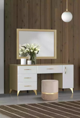 Bedroom set bed 2x nightstand chest of drawers 7-piece design luxury