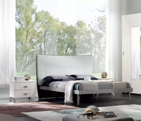 Bedroom set bed 2x bedside tables dresser 6-piece design luxury