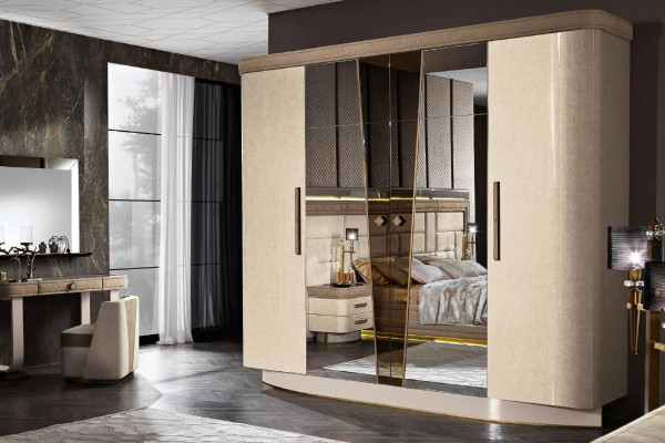Wardrobe closet mirror wood furniture cabinets wardrobe wood Italy new