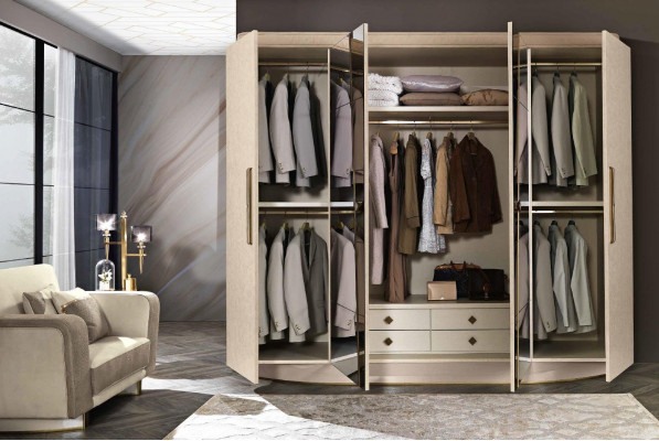 Wardrobe closet mirror wood furniture cabinets wardrobe wood Italy new