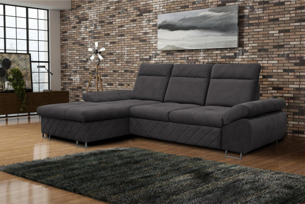 Living Room Textile L-Shape Sofas Brown Corner Sofa Couch Upholstered Furniture Sofa Bed NEW