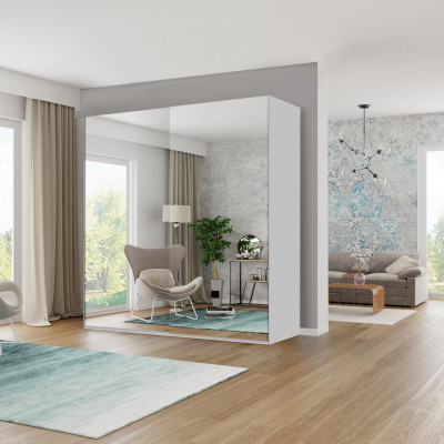 Wardrobe mirror cabinets wood bedroom sliding door wardrobe closet