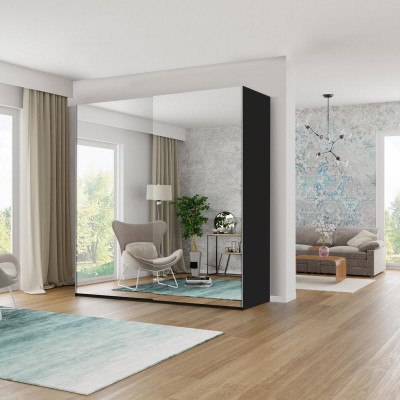 Wardrobe mirror cabinets wood bedroom sliding door wardrobe closet