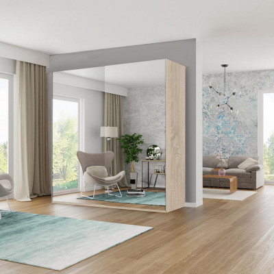 Wardrobe mirror cabinets wood bedroom sliding door wardrobe closet