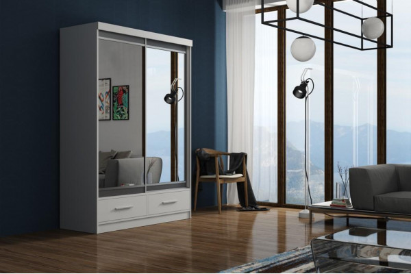 Bedroom wardrobe, 2-door wooden wall closet, wardrobes 150cm new