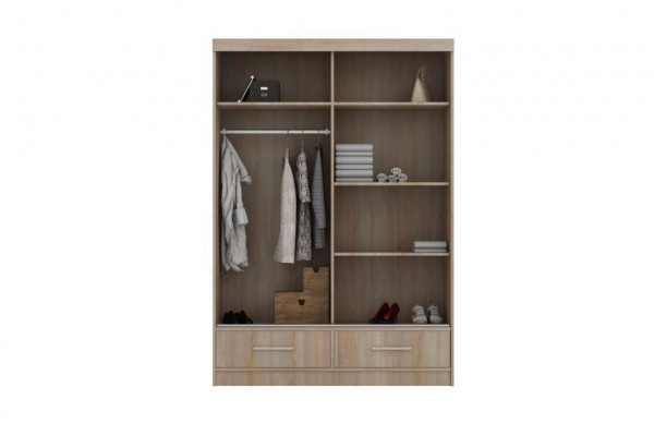 Bedroom wardrobe, 2-door wooden wall closet, wardrobes 150cm new
