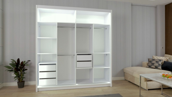 Modern white wood cabinets bedroom wardrobe tall cabinet