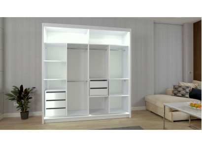 Modern white wood cabinets bedroom wardrobe tall cabinet