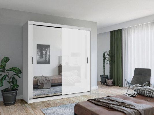 Modern white wood cabinets bedroom wardrobe tall cabinet