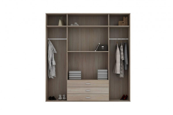Wardrobe Wood Closet Bedroom Cabinets Modern Style Wardrobe New