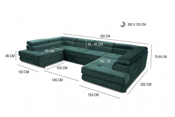 Corner sofa fabric U-shaped couch design upholstery textile corner modern sofas living landscape