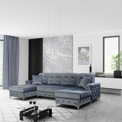 Design upholstery textile sofas wood sofa new luxury furniture corner sofa U-shaped couch