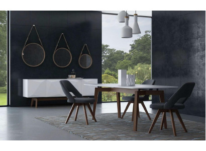 Dining room set luxury furniture dining table chairs sideboard solid wood furniture