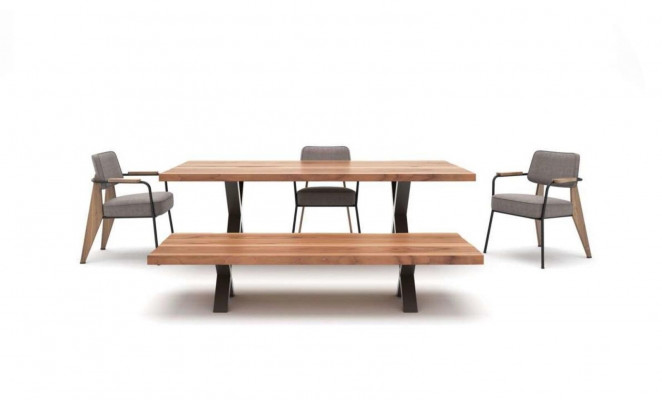 Designer dining room set table chairs dining bench modern style wooden furniture