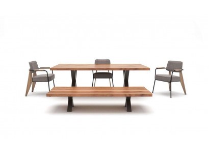 Designer dining room set table chairs dining bench modern style wooden furniture
