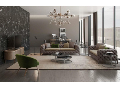 Chesterfield sofa set four-seater sofas luxury couches armchair furniture sofa
