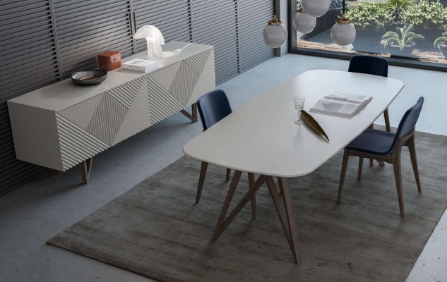 Dining room set Modern dining room set White sideboard with storage