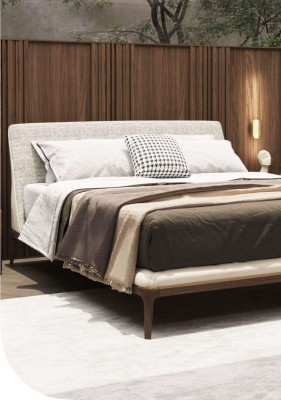 Brown bedroom set bed frame 2x nightstands double bed 3-piece set