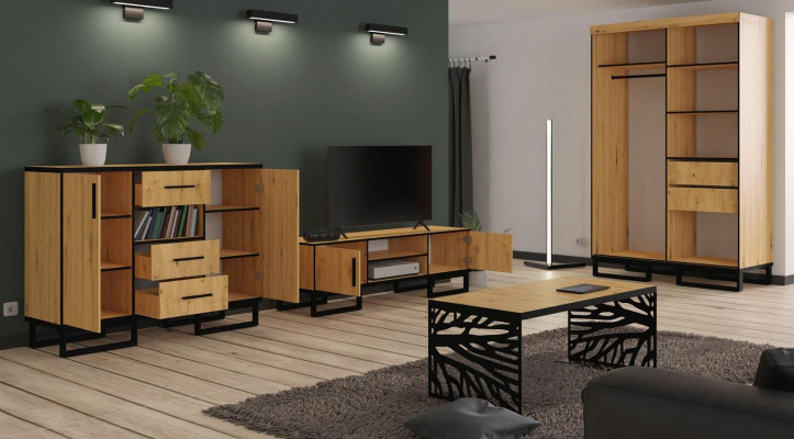 Living room walls dressers cupboard table new 4-piece living room set display cabinet dresser