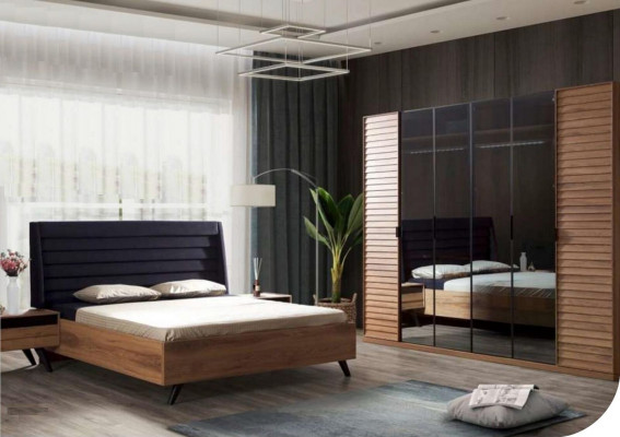 Large bedroom set, bedroom furniture, wardrobe, bed, nightstands