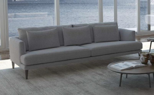 Gray Upholstered Group Set Couch Ensemble Sofa Furnishing Luxury Furniture New