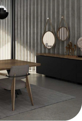 Dining room sideboard walnut natural - anthracite matte luxury furniture cabinet