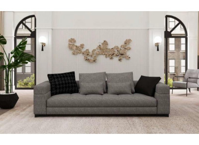 Gray sofa three-seater living room seating furniture wooden frame sofa collection