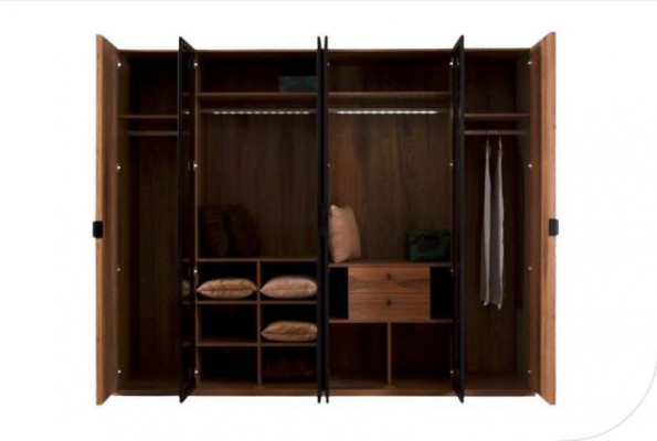 Wardrobe sliding doors glass doors bedroom furniture mirror brown