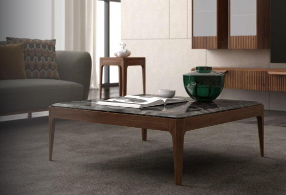 Toros Coffee Table Black Marble Coffee Table Modern Style