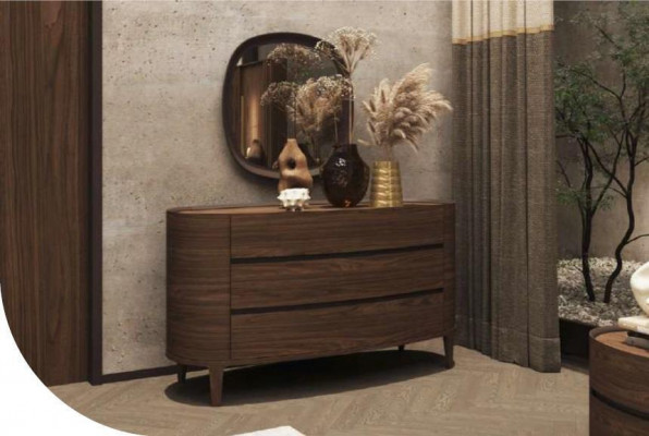 Brown designer dresser in a modern style with storage bedroom furniture