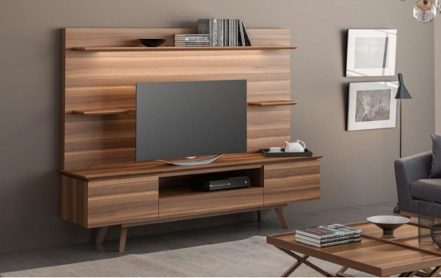 Walnut natural luxury shelves modern living room furniture hanging shelves new