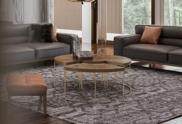 Modern round coffee table luxury side tables wooden furniture living room table