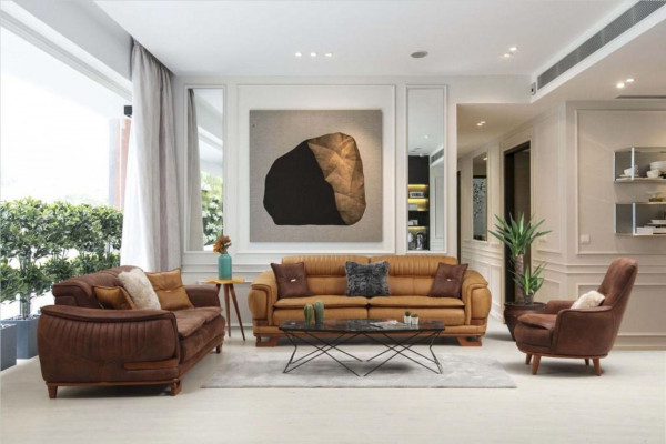 Three-seater sofa, three-seater couch, three-seater sofas, design living room, faux leather.