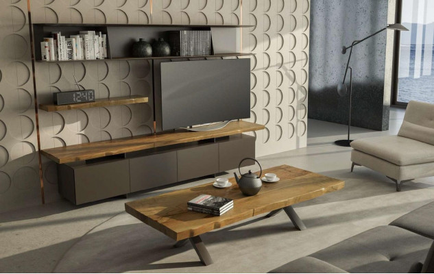 Wood coffee table modern living room furniture luxury side table TV stand
