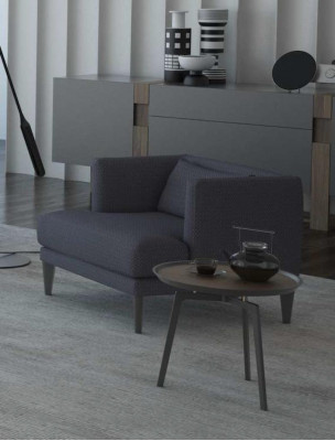 Gray single luxury designer armchair recliner wing chair modern