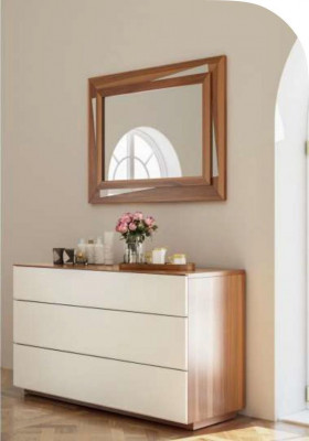 White Brown Bedroom Dresser Luxury Console Storage Noble Solid Wood Furniture