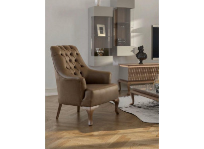 Brown Chesterfield Single-Seater Living Room Furniture Modern Luxury Armchair