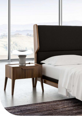Bedroom nightstand with storage in modern style wooden furniture luxury